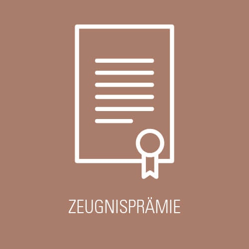 Zeugnissprämie Symbolisches Zertifikat mit Schleife – steht für Prämien bei guten schulischen Leistungen während der Ausbildung.