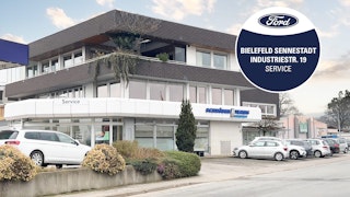 Ihr Ford Service in Sennestadt – Industriestraße 19. Das Gebäude des Ford Standortes in dem sich der Service befindet.